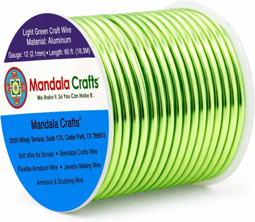 Miniatura 81 de Mandala Crafts - Alambre de aluminio anodizado de 8 calibre para hacer joyas - 9.75 m de alambre flexible negro colorido - Flexible para bonsái