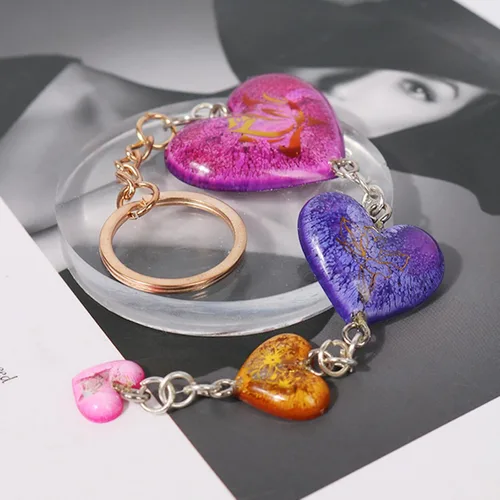 Miniatura 5 de Molde de silicona de 2 piezas en forma de corazón, molde de fundición para joyería en forma de corazón de tamaño mixto para hacer aretes y proyectos