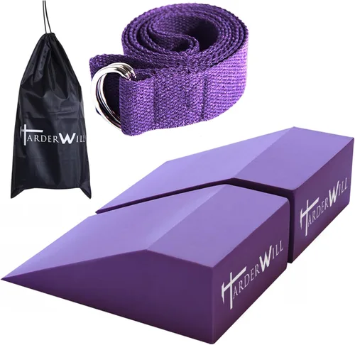 Miniatura 9 de Yoga Foam Wedge Blocks (Pair), Calf Raise Block, Calf Stretcher, Yoga Wrist Support, Balance, Pushup, Fitness, Pilates, Heel Stretcher, Squat Wedge