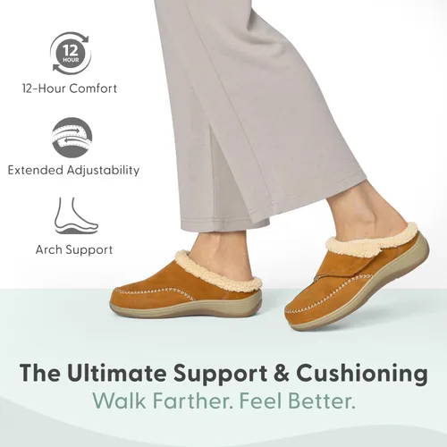 Miniatura 2 de Orthofeet Charlotte - Pantuflas ortopédicas con forro de piel sintética para mujer