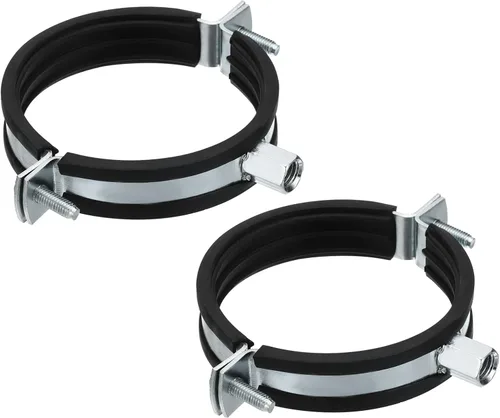 Miniatura 9 de PATIKIL Gancho de tubo de anillo dividido, 2 piezas de 2.5 pulgadas (2.559 in) de hierro chapado en zinc ajustable para montaje en pared, montaje