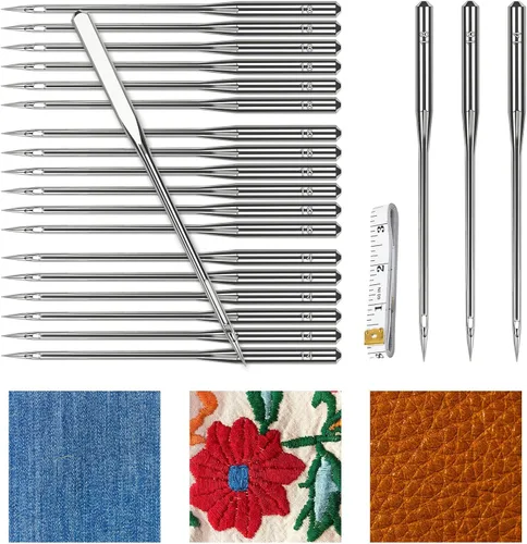Miniatura 7 de 30 piezas de agujas universales para máquina de coser - Tamaños 90/14 100/16 110/18, aguja de máquina de coser resistente para tela gruesa