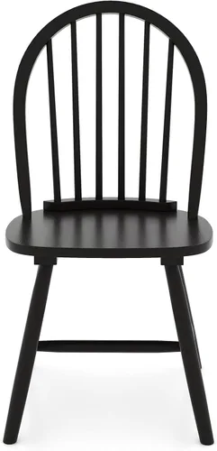 Miniatura 9 de Juego de 2 sillas de comedor de roble de 18 pulgadas, sillas Windsor de madera con respaldo de husillo para isla de cocina de campo