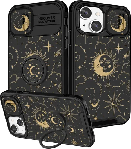 Miniatura 49 de Funermei Funda 2 en 1 para iPhone 13/iPhone 14 para mujeres, linda funda de teléfono con calavera para niñas, diseño de esqueleto gótico, divertido