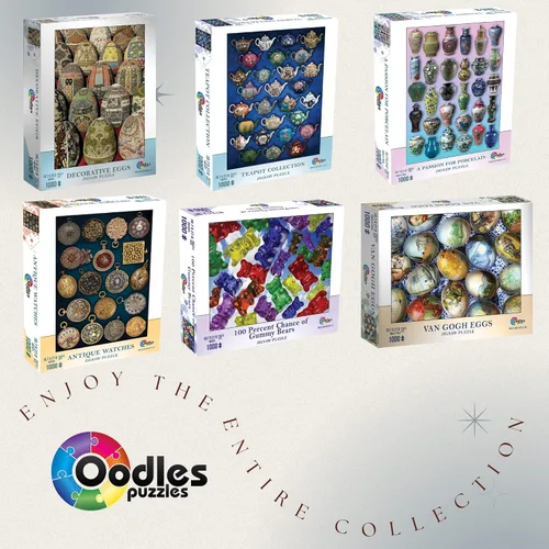 Miniatura 6 de Mchezo Rompecabezas de 1000 piezas, una pasión por la porcelana, serie Oodles, 19.7 x 27.6 pulgadas, con imágenes de objetos de porcelana antiguos