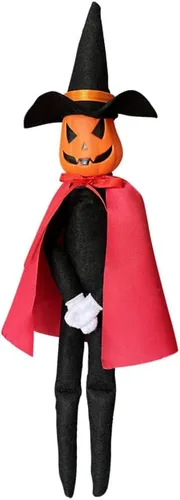 Miniatura 8 de DANONI Juguete de calabaza elfo de Halloween de 14 pulgadas, hecho a mano, relleno de calabaza de Halloween, elfo, adorno para vacaciones, mesa