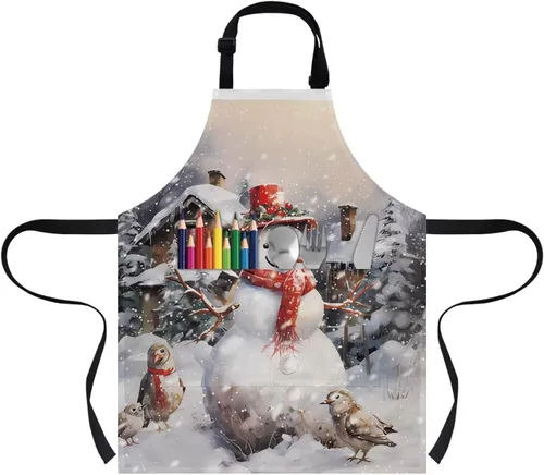 Miniatura 47 de doginthehole Delantal para niños con bolsillo para niños y niñas, delantales de chef ajustables con 2 bolsillos para cocinar, pintar