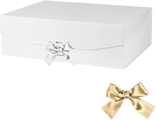 Miniatura 25 de GoooodGift Caja de regalo grande blanca de 13 x 11 x 5.3 pulgadas, caja de regalo con tapa cierre magnético, Navidad, cajas de regalo plegables