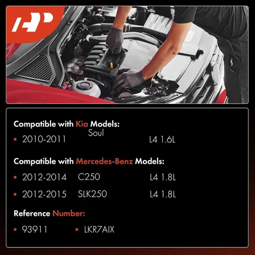 Miniatura 2 de A-Premium Bujías iridio platino compatibles con Kia Soul 2010-2011 y Mercedes-Benz C250 2012-2014, SLK250 2012-2015, 1.6L 1.8L, paquete de 4