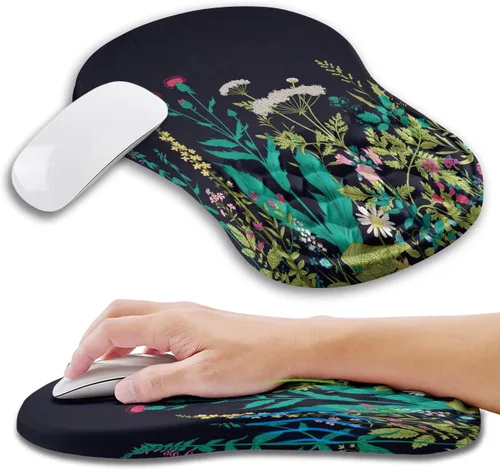 Miniatura 22 de Alfombrilla ergonómica para mouse con soporte de muñeca con espuma viscoelástica, almohadilla de masaje para aliviar el dolor del túnel carpiano
