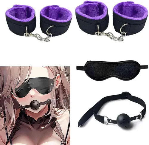 Miniatura 2 de Kit sexual de cuello a muñeca y tobillo detrás de la espalda, para parejas debajo de la cama King, correas y restricciones sexys ajustables