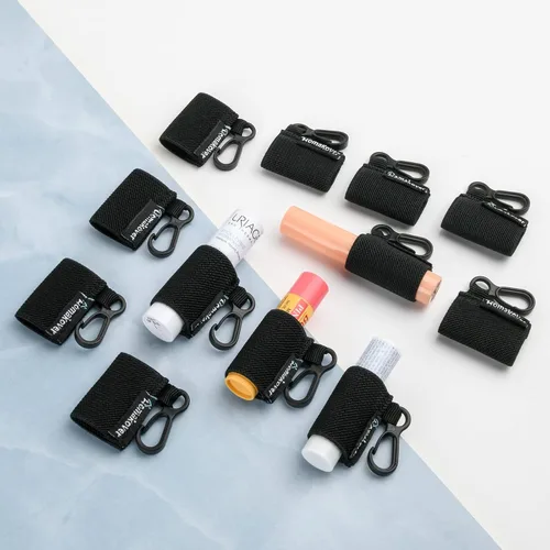 Miniatura 4 de Homakover 12 Pack Compact Chapstick Holder Keychain,Elastic Lip Balm Sleeves with Clip, Fits Most Standard Lip Balm