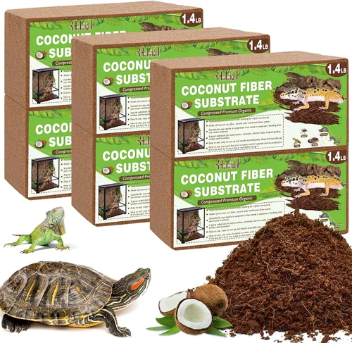 Miniatura 10 de Halatool 0.64kg de fibra de coco sustrato para cama de reptiles, sustrato natural de cáscara de coco para recinto de serpiente y tarántula, hábitat