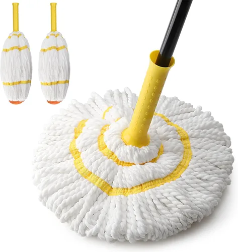 Miniatura 12 de KeFanta Trapeador autoescurridor para limpieza de suelos, fregona de microfibra con mango largo de 57 pulgadas, fácil de escurrir para cocina