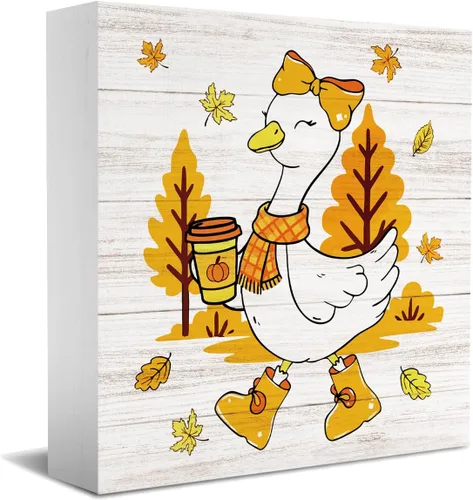 Miniatura 7 de Divertida decoración de otoño de ganso tonto, decoraciones de otoño para oficina en casa, decoraciones de Acción de Gracias para regalos de cocina