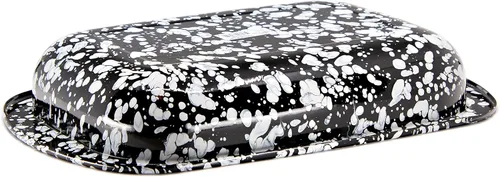 Miniatura 3 de Golden Rabbit Enamelware - Molde para hornear, 3 cuartos de galón, Black Swirl