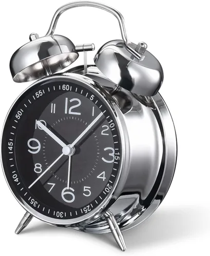 Miniatura 9 de Cadmos Reloj despertador fuerte para personas que duermen profundamente, retro de 10 cm, silencioso, sin tic-tac, de cuarzo, con retroiluminación
