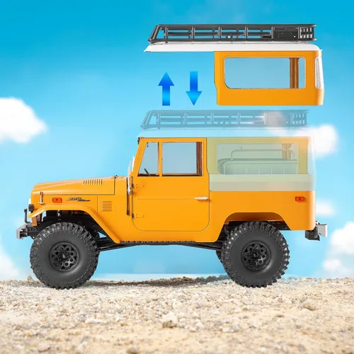 Miniatura 8 de BEEZRC FMS 1/10 RC Crawler FJ40 Toyota con licencia 4WD 2.4G Modelo Car Hobby 4x4 Rock Crawler Offroad Truck Auto de control remoto con transmisor