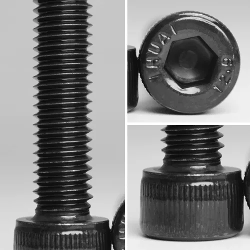 Miniatura 5 de Tornillos de cabeza hueca M4 x 0.236 pulgadas, tornillos hexagonales de acero de aleación de grado 12.9, acabado de óxido negro, totalmente roscado