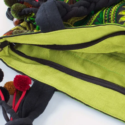 Miniatura 3 de changnoi Bolsa de mano con cordón hecho a mano, bolsa de compras bordada Hmong Tribes