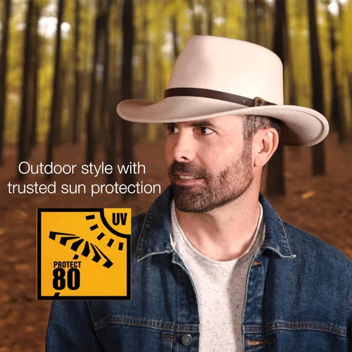 Miniatura 5 de Melbourne - Sombrero de fieltro de lana para mujeres/hombres, sombrero de vaquero con lágrima aplastable, sombrero de invierno y otoño Sombrero
