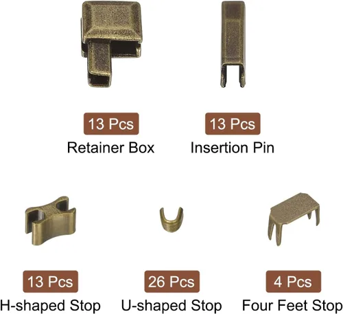 Miniatura 3 de uxcell Kits de reparación de cremallera, caja de retención deslizante de pestillo de metal #3, pasadores de inserción y topes inferiores superiores