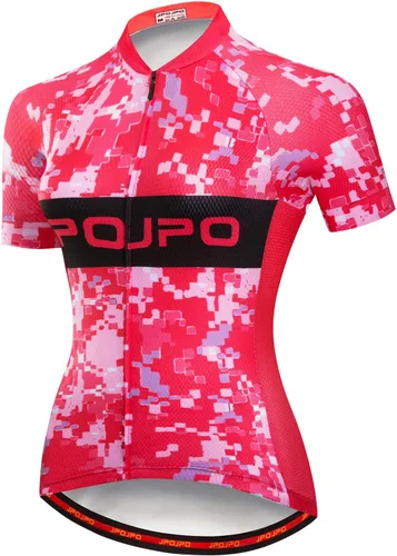 Miniatura 168 de Camiseta de ciclismo para mujer, manga corta y pantalones cortos de ciclismo acolchados para verano