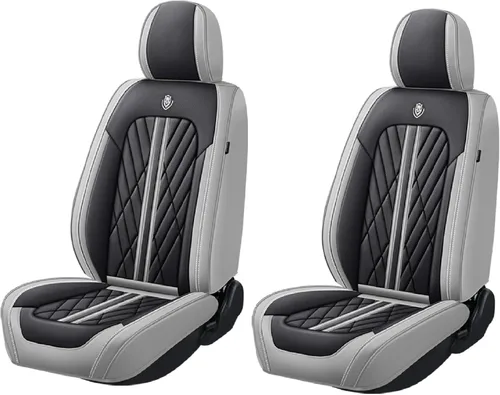 Miniatura 29 de Juego de fundas de asiento de automóvil de cuero nappa impermeables y transpirables de ajuste universal, cojín protector para vehículo automotriz