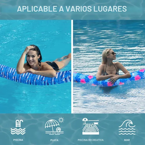 Miniatura 2 de Fideos inflables para piscina, paquete de 2 de tela suave de secado rápido cubiertos, fideos flotadores grandes para piscina, flotadores premium