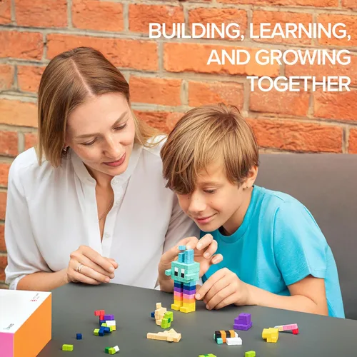 Miniatura 6 de PIXIO Mini bloques magnéticos y cubos magnéticos para niños, pequeños imanes para manualidades, juego de construcción STEM, juguetes de aprendizaje