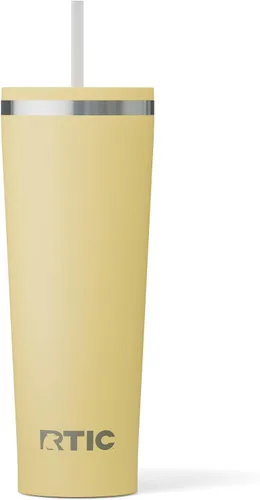 Miniatura 16 de RTIC Vaso Térmico Diario de 20 onzas de Acero Inoxidable Portátil con Aislamiento, Taza de Café de Viaje con Pajita, Forro de Cerámica, Tapa