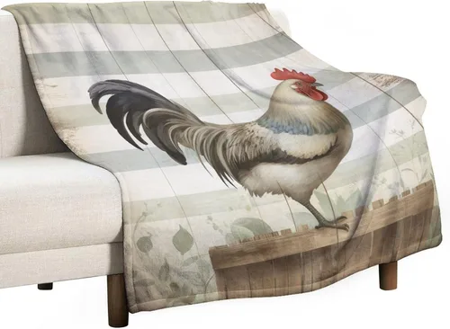 Miniatura 41 de Manta de gallos orgánica de forro polar de pollo de 30 x 40 pulgadas, manta de franela para sofá, cama para adultos, niños, adolescentes, regalo