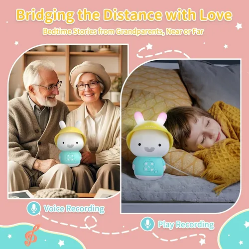 Miniatura 4 de alilo Bunny Kids - Reproductor de música para niños, juguetes de narración para niños pequeños de 1-3-5, regalos para bebés y niñas precargados 30