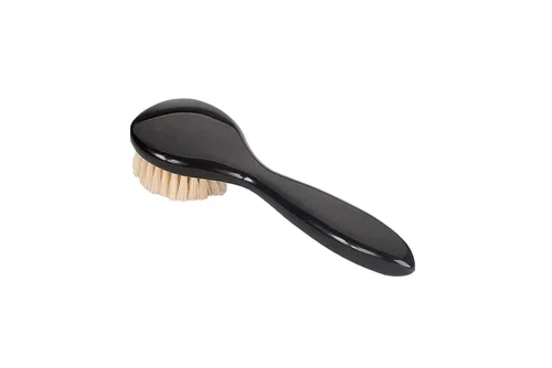 Miniatura 2 de Hair Doc Estetician Grado Cepillo Facial Cerda Natural Firme Mango Acrílico Alto Pulido Acabado Negro Azabache Modelo 704 - JTB