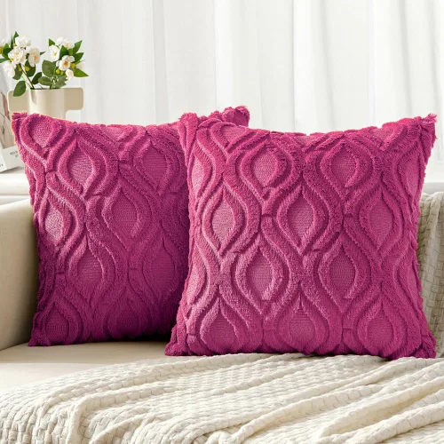 Miniatura 53 de MIULEE - Juego de 2 fundas de almohada de lana sintética suave y afelpada, fundas decorativas de estilo bohemio para sofá, sala de estar, cama, 18 x