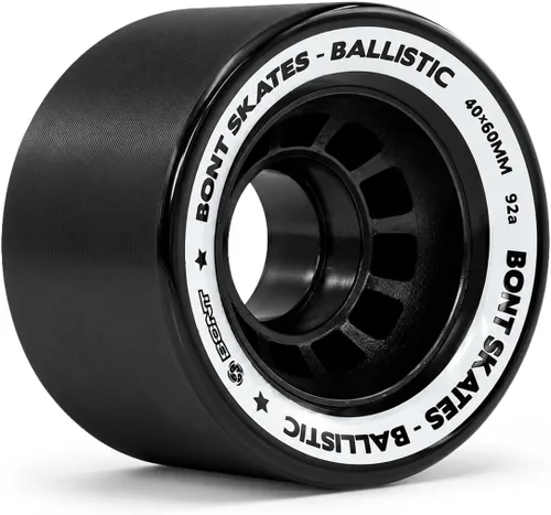 Bont Ruedas balísticas para patines con rodamientos, quad para interiores y exteriores, 2.362x1.575 in 92A, paquete de 8, negro