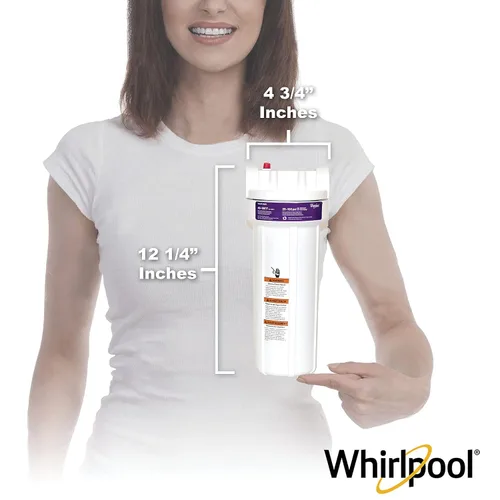 Miniatura 3 de Whirlpool Carcasa para filtro de agua para toda la casa de 10 x 2.5 pulgadas, WHKF-DWH, entradas de acero inoxidable de 3/4 pulgadas, certificado