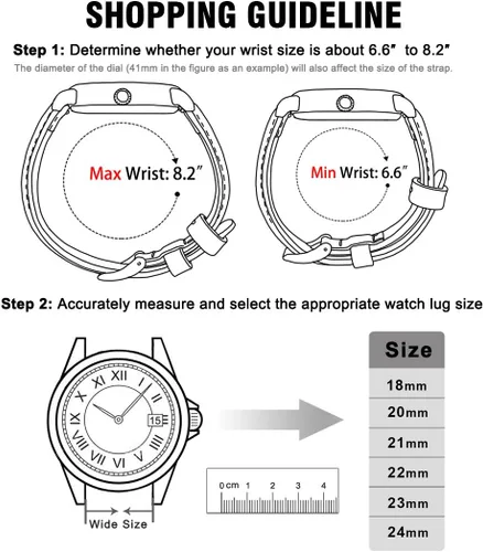 Miniatura 6 de Ritche - Correa de reloj de cuero de liberación rápida, 18, 19, 20, 21, 22, 23 y 24mm