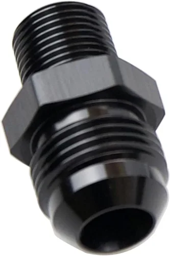 Miniatura 57 de Adaptador de tubo de manguera de combustible de aluminio recto 16AN acampanado a 3/4" NPT macho Unión de rosca negro