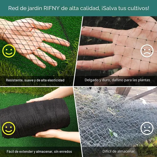 Miniatura 5 de Red para pájaros para jardín, malla resistente antipájaros de 13 x 40 pies con lazos y grapas de paisaje para verduras, árboles frutales y otras