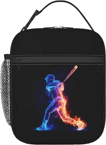 Miniatura 23 de Miaoquhe Lonchera de béisbol para hombres, bolsa de béisbol con bandera estadounidense para mujeres, bolsa de almuerzo para niños, bolsa de almuerzo