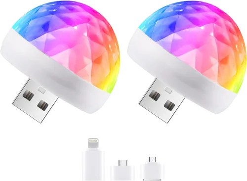 Mini Luz de Disco USB Activada por Sonido para Fiesta, Relleno de Medias para Niños - Crea una Atmosfera Festiva con Esta Luz de Decoración para Bar