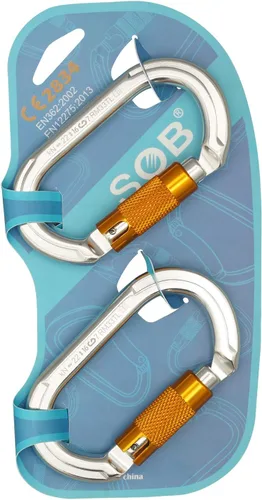 Miniatura 9 de SOB Clips de mosquetón de escalada con bloqueo automático, conector de mosquetón asimétrico de alta resistencia utilizado para rappel