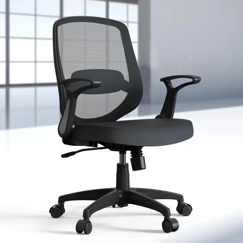Miniatura 8 de Silla de escritorio ergonómica con brazos abatibles, soporte lumbar para trabajo, estudio, adultos y estudiantes