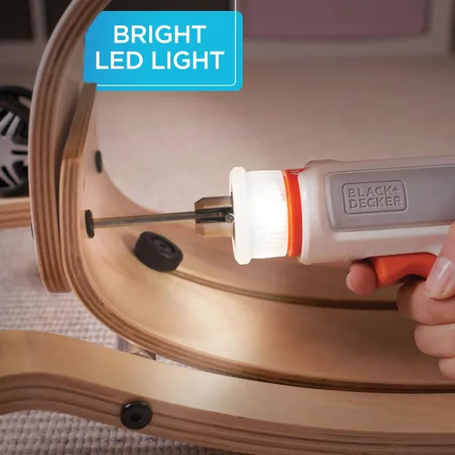 Miniatura 4 de beyond by BLACK+DECKER - Destornillador inalámbrico de 4 V MAX*, hexagonal, en forma de L, puntas surtidas de 2 pulgadas (BCRTA601WAPB), color blanco