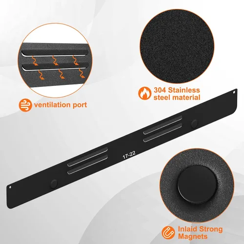 Miniatura 3 de Protectores de viento para parrilla Blackstone de 22 pulgadas, accesorios magnéticos de acero inoxidable para parrilla Blackstone y campamento