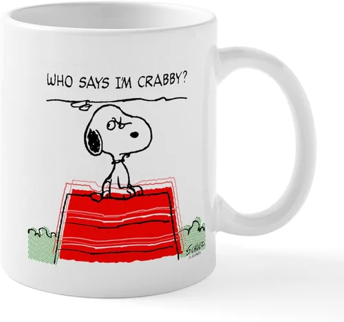 CafePress Crabby Snoopy - Taza de café de cerámica (11 oz)