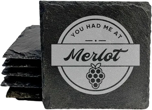 Miniatura 40 de Wine Not? Hilarious Drinking Wine is My Hobby Slate Coasters - Round Slate - Set of 8 Drinking Wine is Not My Habit