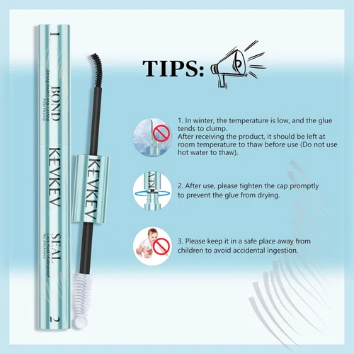 Miniatura 7 de KevKev Lash Cluster Glue, Lash Bond and Seal Lash Glue for Eyelash Clusters Waterproof Strong Hold for 72h Individual Eyelash Glue Non-Irritating