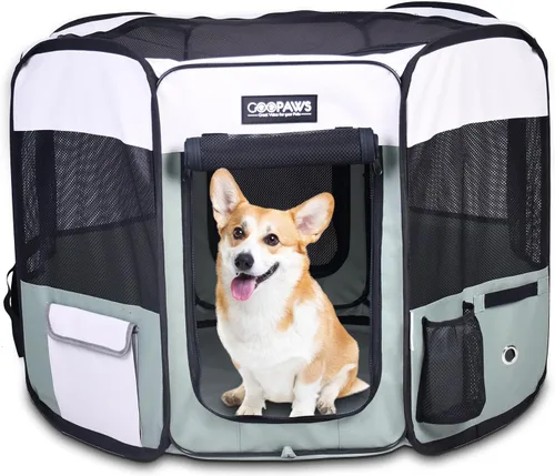 Miniatura 14 de JESPET - Parque de juegos para perros de 36 pulgadas, 45 pulgadas y 61 pulgadas portátil para perros con bolsa de transporte para cachorros, gatos